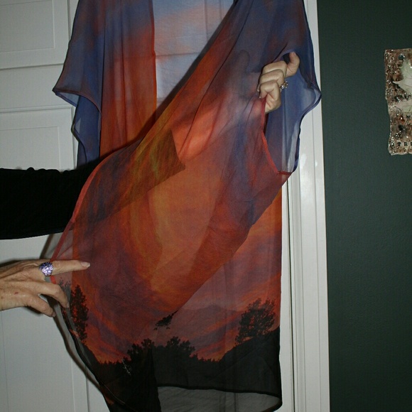 SOLD!! 💘 KIMONO Sunset Gorgeous sheer sexy chic! - Picture 4 of 8